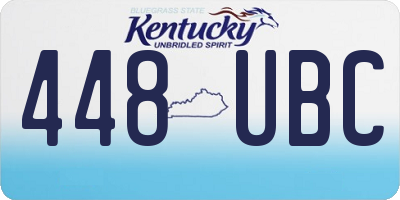 KY license plate 448UBC