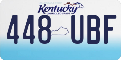 KY license plate 448UBF