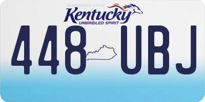 KY license plate 448UBJ