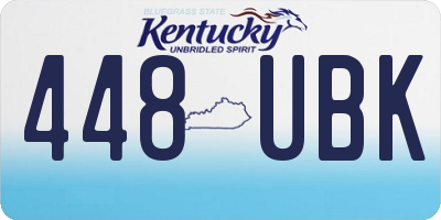 KY license plate 448UBK