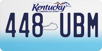 KY license plate 448UBM