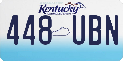 KY license plate 448UBN