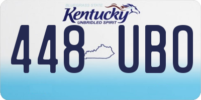 KY license plate 448UBO