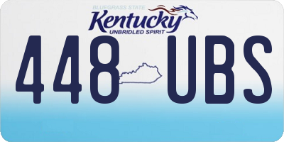 KY license plate 448UBS