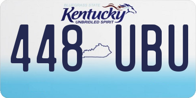 KY license plate 448UBU