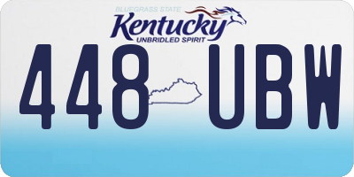 KY license plate 448UBW