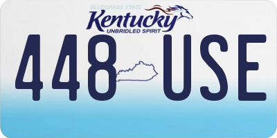 KY license plate 448USE