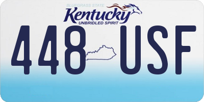 KY license plate 448USF