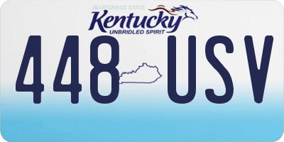 KY license plate 448USV