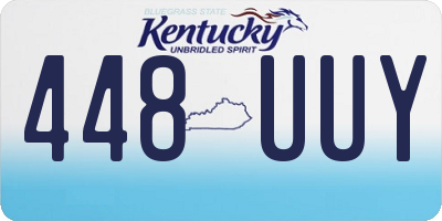 KY license plate 448UUY