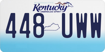 KY license plate 448UWW