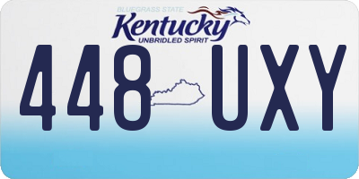 KY license plate 448UXY