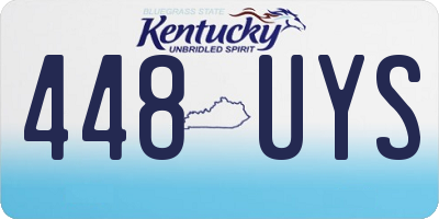 KY license plate 448UYS