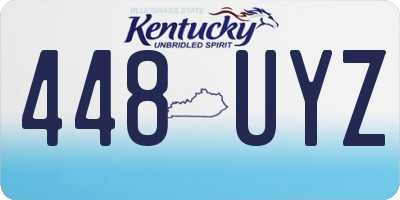 KY license plate 448UYZ