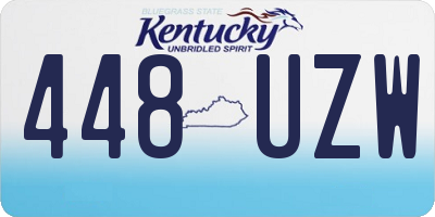 KY license plate 448UZW