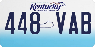 KY license plate 448VAB