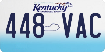 KY license plate 448VAC