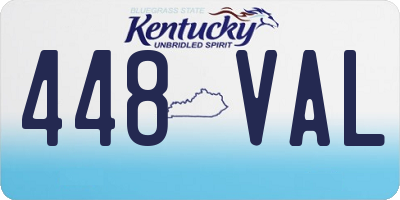 KY license plate 448VAL