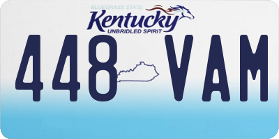 KY license plate 448VAM