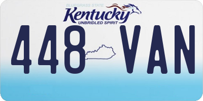 KY license plate 448VAN