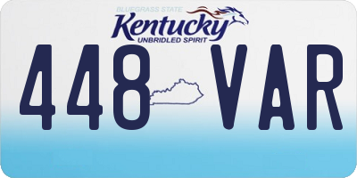 KY license plate 448VAR