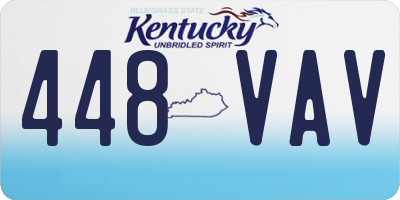 KY license plate 448VAV