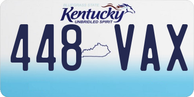KY license plate 448VAX
