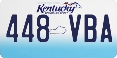 KY license plate 448VBA