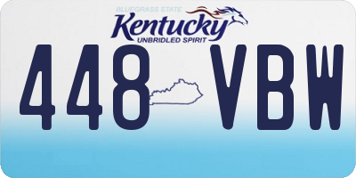 KY license plate 448VBW