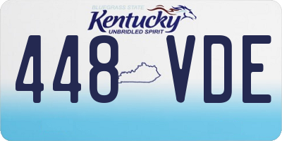 KY license plate 448VDE