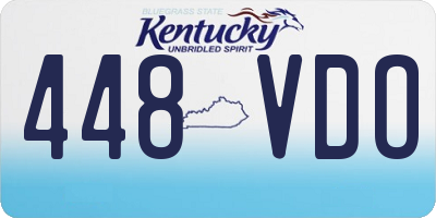 KY license plate 448VDO