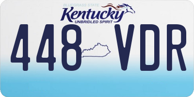 KY license plate 448VDR