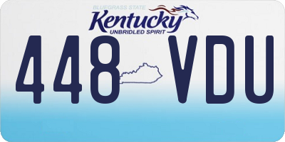 KY license plate 448VDU