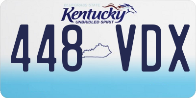 KY license plate 448VDX