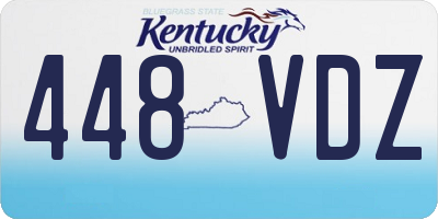 KY license plate 448VDZ