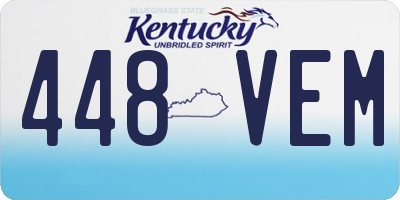 KY license plate 448VEM