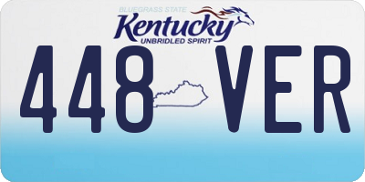 KY license plate 448VER