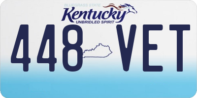 KY license plate 448VET