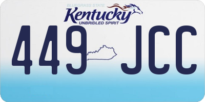 KY license plate 449JCC