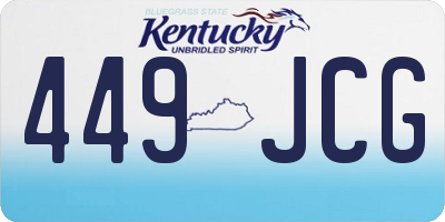 KY license plate 449JCG