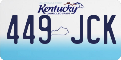 KY license plate 449JCK