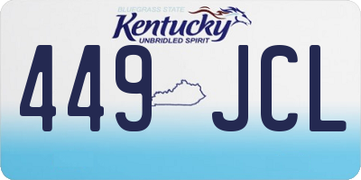 KY license plate 449JCL