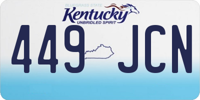 KY license plate 449JCN