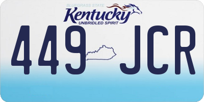 KY license plate 449JCR