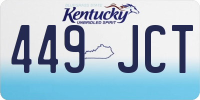 KY license plate 449JCT