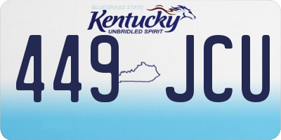 KY license plate 449JCU