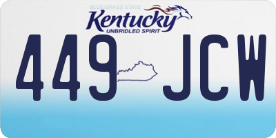 KY license plate 449JCW