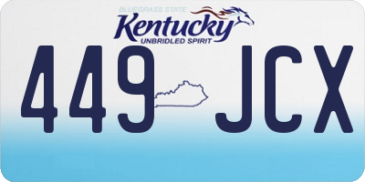 KY license plate 449JCX