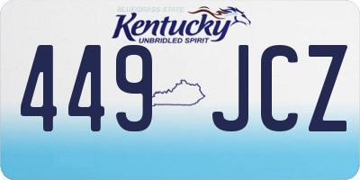 KY license plate 449JCZ