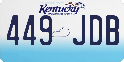 KY license plate 449JDB